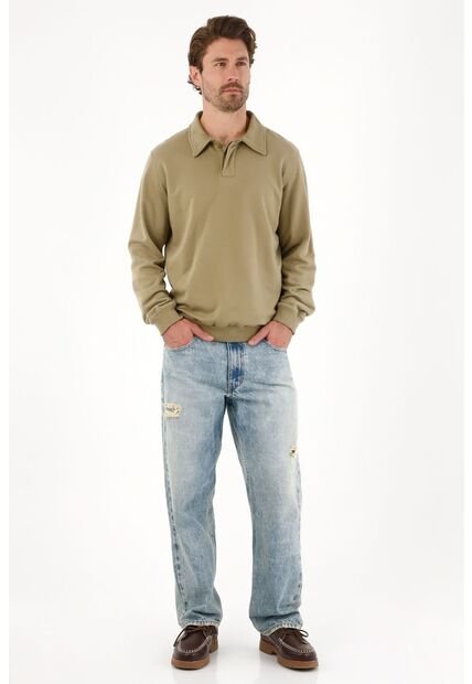 Tennis Buzo Tipo Polo Verde Para Hombre