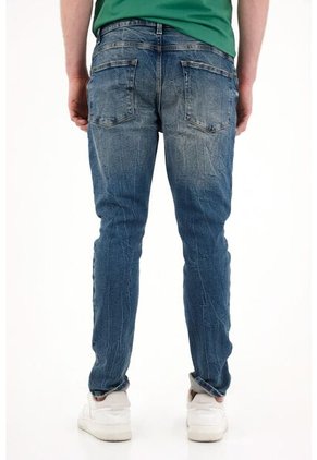 Tennis Jean Skinny Tiro Medio Con Efecto Craquelado Para Hombre