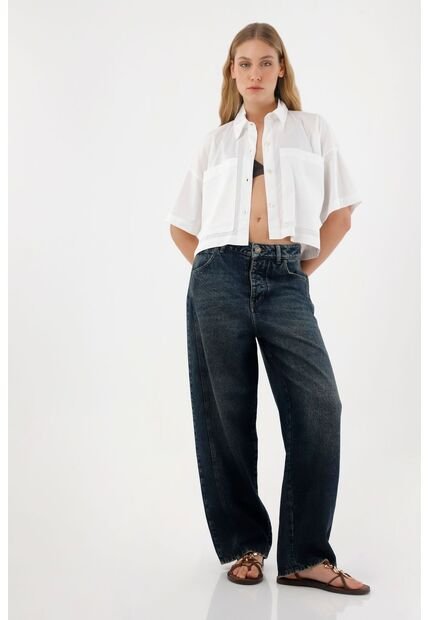 Tennis Camisa Con Bolsillos Blanca Para Mujer