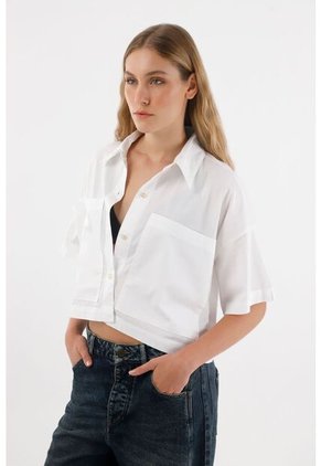 Tennis Camisa Con Bolsillos Blanca Para Mujer