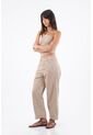 Tennis Top Halter Para Mujer De Algodón Beige Corto Con Tiras de Tennis