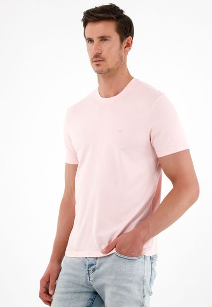 Camiseta Rosada Manga Corta Para Hombre