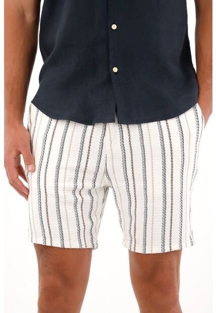 Tennis Bermuda Con Diseño A Rayas Para Hombre