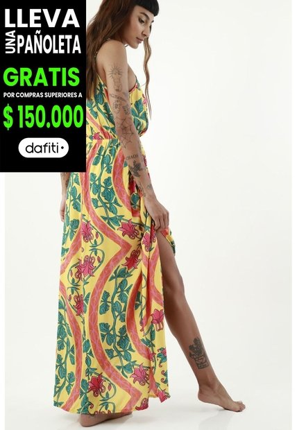 Tennis Vestido Largo Estampado Mosaico Para Mujer