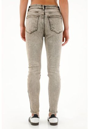 Tennis Jean Jegging Tiro Alto Gris Para Mujer