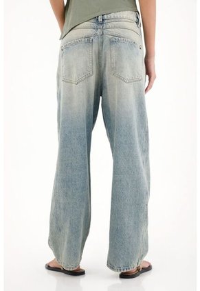 Tennis Jean Horseshoe De Tiro Bajo Con Efecto Vintage Para Mujer