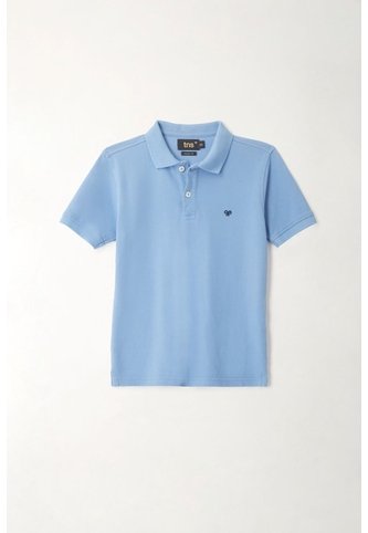 Polo Cuello Tejido Azul Para Niño Tennis
