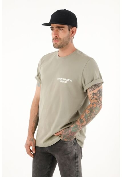 Camiseta Manga Corta Verde Para Hombre