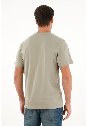 Camiseta Regular Fit Cuello Redondo Verde Para Hombre
