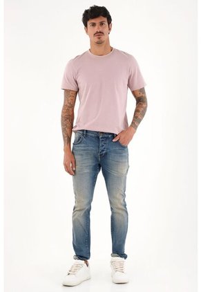 Tennis Jean Skinny Tiro Medio Azul Para Hombre