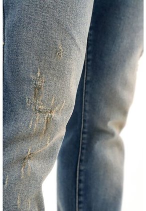 Tennis Jean Skinny Tiro Medio Azul Para Hombre