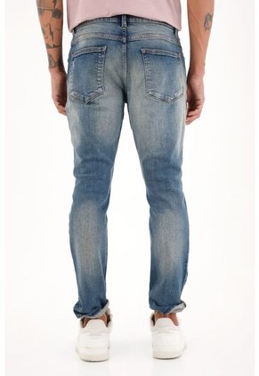 Tennis Jean Skinny Tiro Medio Azul Para Hombre