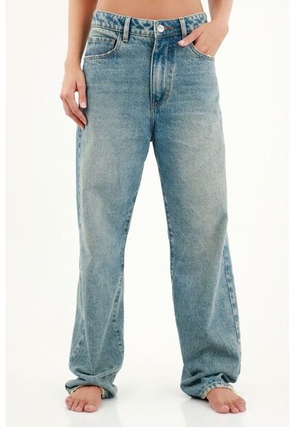 Jean Recto Azul Medio Para Mujer
