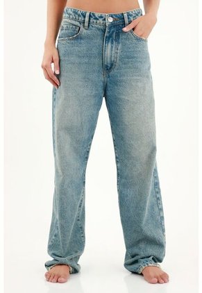 Jean Recto Azul Medio Para Mujer