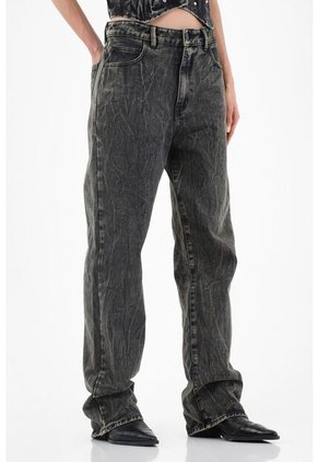 Tennis Jean Black Denim Craquelado Para Mujer