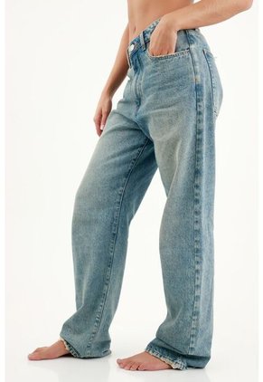 Jean Recto Azul Medio Para Mujer