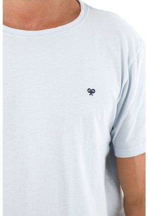 Tennis Camiseta Cuello Redondo Azul Para Hombre