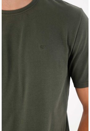 Tennis Camiseta Básica Con Raqueta Verde Para Hombre