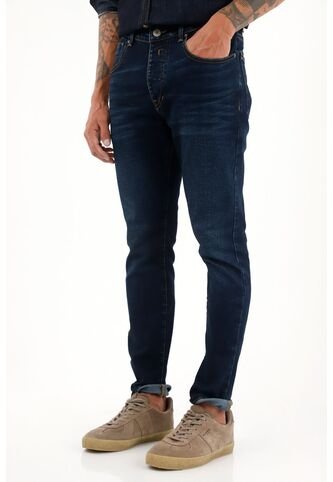Tennis Jean Super Skinny Azul Oscuro Tiro Medio Para Hombre Tennis
