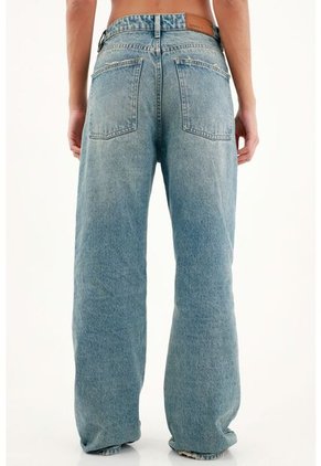 Jean Recto Azul Medio Para Mujer