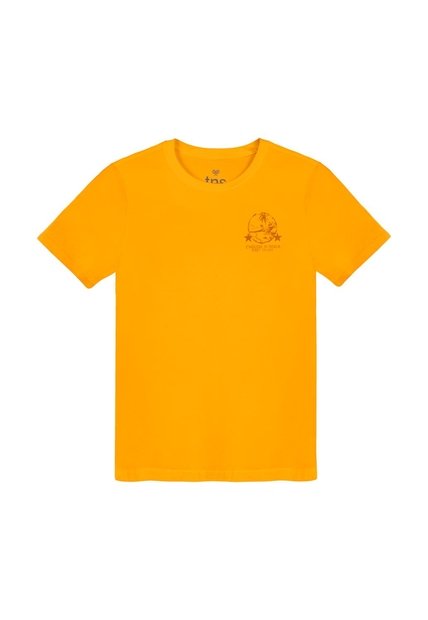 Tennis Camiseta Amarilla Estampada En Espalda Para Hombre