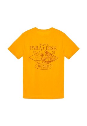 Tennis Camiseta Amarilla Estampada En Espalda Para Hombre