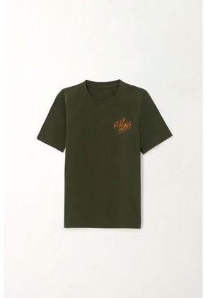 Camiseta Con Estampado En Espalda Verde Para Niño