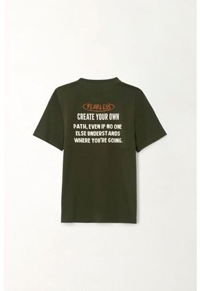 Camiseta Con Estampado En Espalda Verde Para Niño