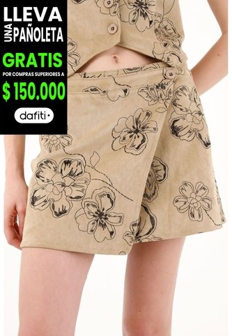 Tennis Falda Corta Suede Con Diseño Floral Para Mujer Tennis