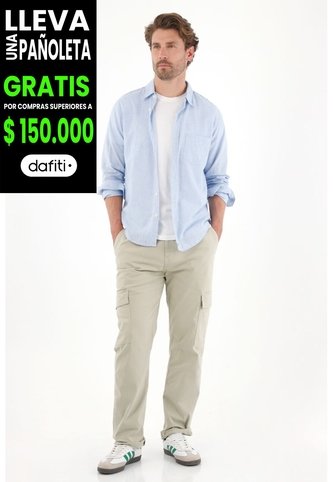 Tennis Pantalón En Dril Con Bolsillos Tipo Cargo Verde Para Hombre Tennis