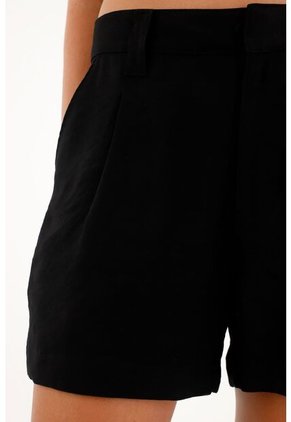 Tennis Bermuda Negra De Tiro Alto Para Mujer