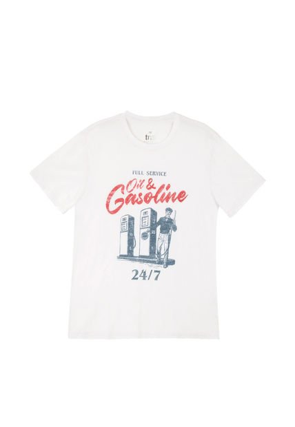 Camiseta Blanca Estampada Para Hombre