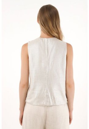 Tennis Chaleco Gris Con Efecto Metalizado Para Mujer