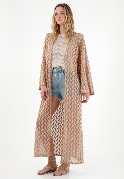 Kimono Naranja Tejido Para Mujer