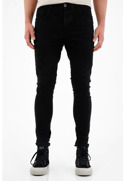 Tennis Jean Negro Super Skinny Para Hombre