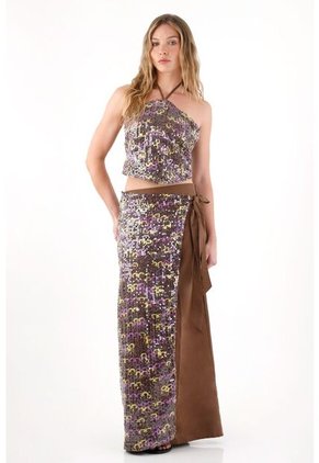 Tennis Falda Larga Tipo Pareo Con Lentejuelas Para Mujer