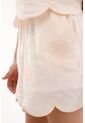 Bermuda Con Flores Bordadas Crudo Para Niña de Tennis
