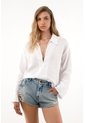 Tennis Camisa Blanca Manga Larga Con Escote 100% Lino Para Mujer de Tennis