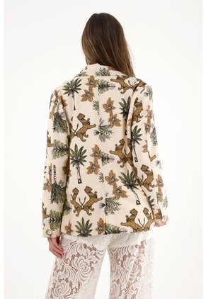 Tennis Blazer Con Estampado De Palmeras Y Tigres Para Mujer