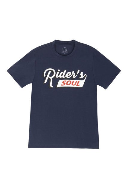 Camiseta Azul Estampada Para Hombre