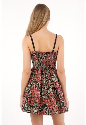 Tennis Vestido Corto Estampado De Flores Multicolor Para Mujer