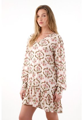 Tennis Vestido Corto Amplio Con Estampado De Flores Para Mujer
