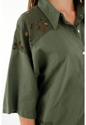 Tennis Camisa Verde Tipo Bowling Para Mujer