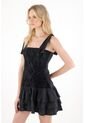 Tennis Vestido Corto Con Boleros Negro Para Mujer de Tennis