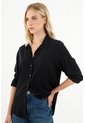 Tennis Camisa Manga Larga Negra Para Mujer de Tennis