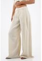 Tennis Pantalón Para Mujer De Poliéster Beige Wide Leg Con Textura Arrugada de Tennis
