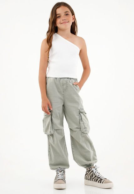 Pantalón Verde Tipo Jogger Para Niña