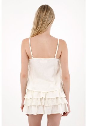 Tennis Camisa De Tiras Graduables Crudo Para Mujer