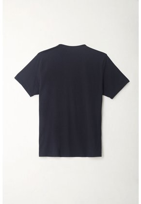 Camiseta Cuello Redondo Azul Para Hombre