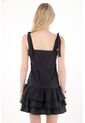 Tennis Vestido Corto Con Boleros Negro Para Mujer de Tennis